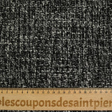 Tweed polyester noir et blanc effet chiné