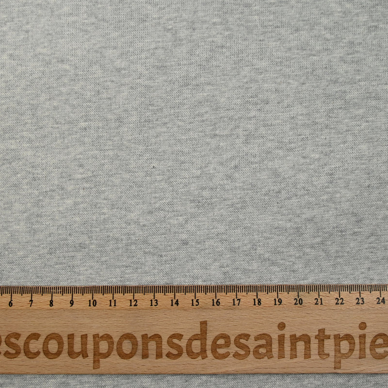 Jersey de coton interlock gris chiné