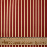 Coton imprimé rayé brique et beige