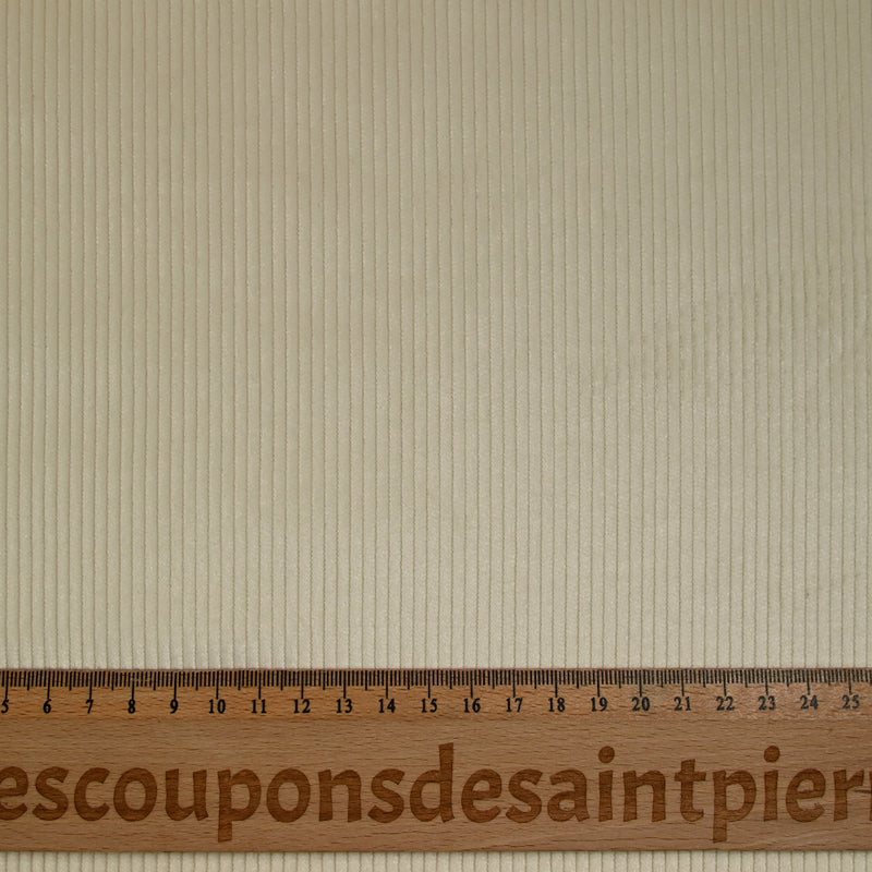 Velours côtelé de coton 3mm blanc ivoire