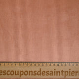 Velours côtelé de coton 3mm rose poudré vintage