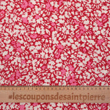 Crêpe viscose imprimé fleuri abstrait rouge et rose