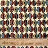 Polyester imprimé graines de bisous fond écru