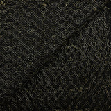 Dentelle polyester ajourée à entrelacs de lurex doré fond noir
