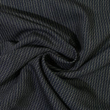 Tissu tailleur en laine mélangée rayure fantaisie fond noir