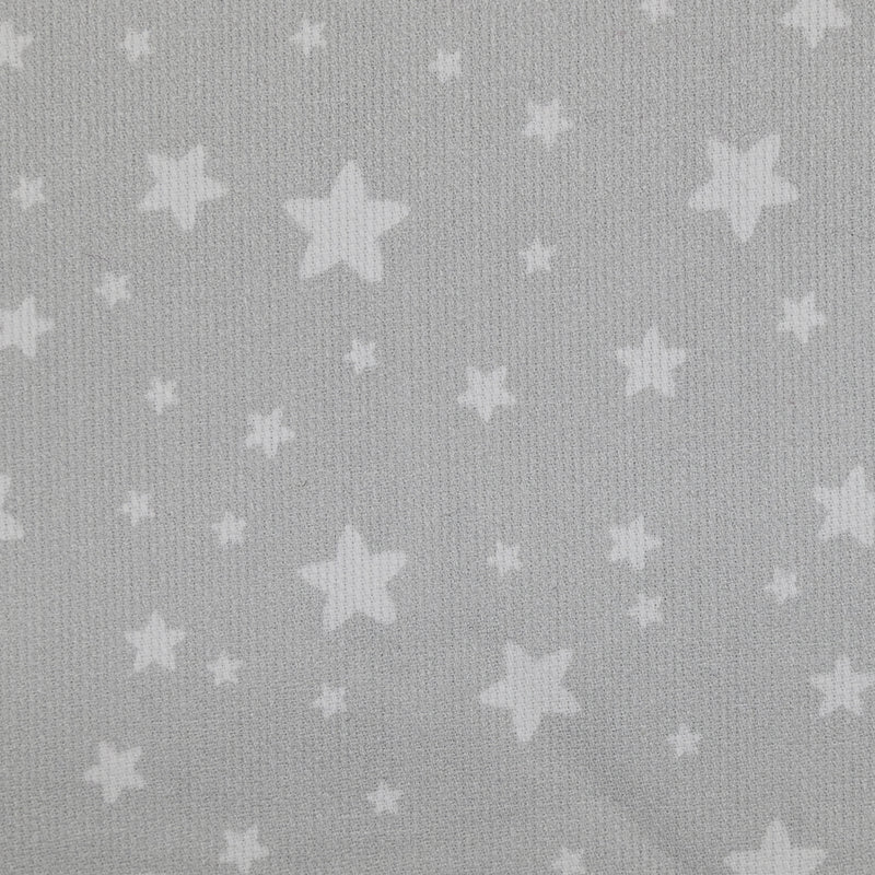 Piqué de coton imprimé étoiles fond gris