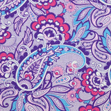 Coton imprimé cachemire fleuri fond violet