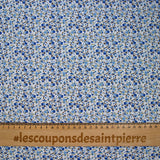 Coton imprimé s'épanouir bleu, blanc et vert