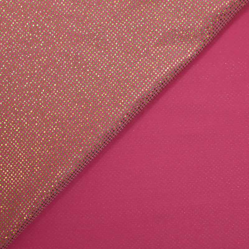 Jersey imprimé à pois doré fond rose