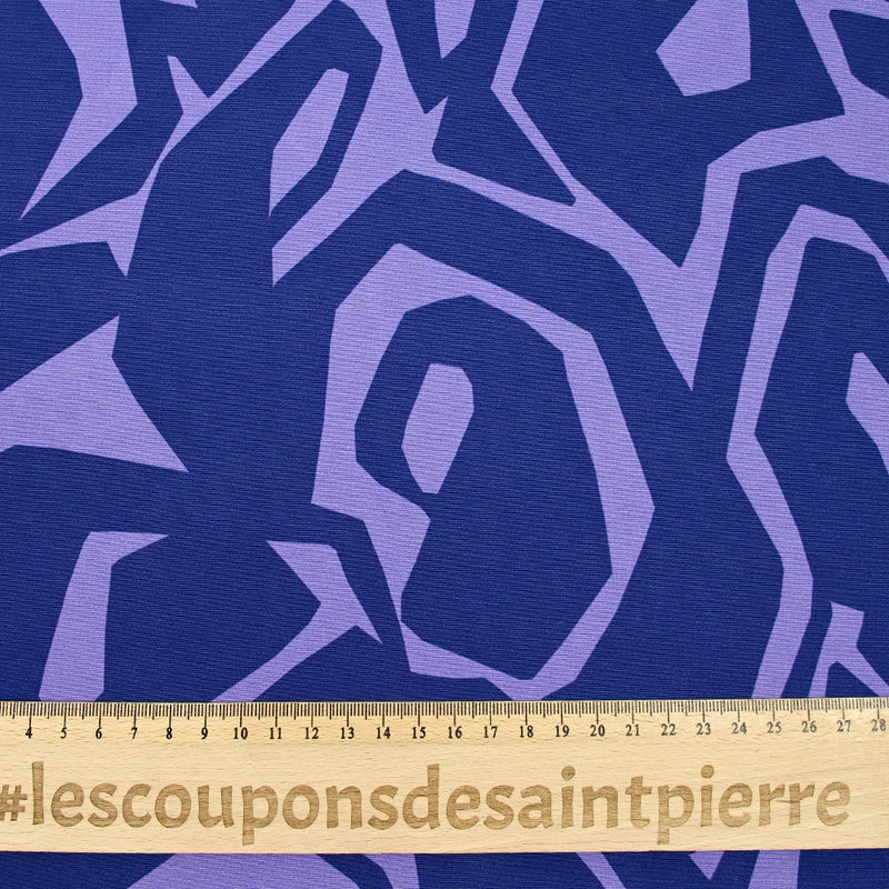 Heavy crêpe printed labyrinth parma and marine