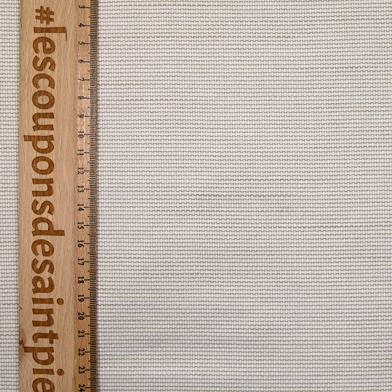 Coton fantaisie en croix beige et blanc cassé