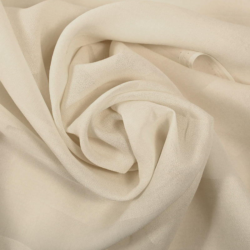Tissu Georgette De Soie Lycra Noir - Haute Couture - Largeur 138 Cm - Neuf