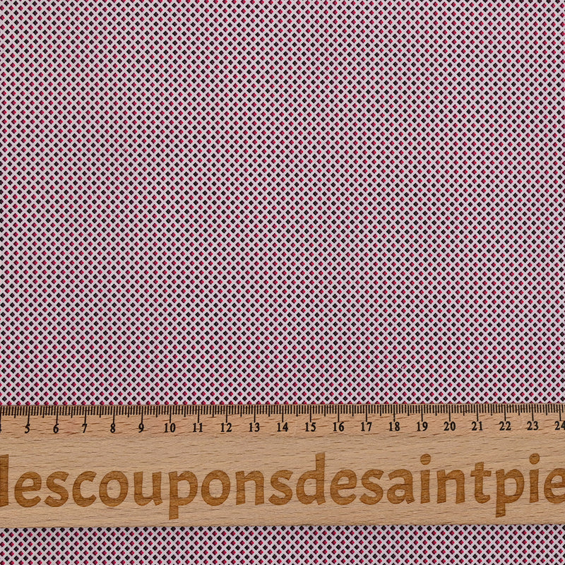 Printed cotton small elements pink white background