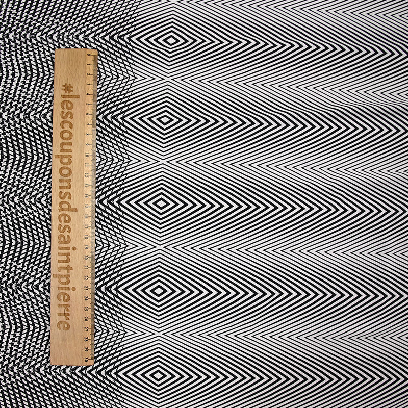 Jersey polyester optique noir et blanc