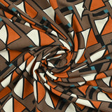 Printed viscose abstract brown background