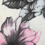 Satin de polycoton imprimé fleurs roses vintage