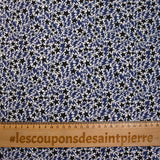 Toile de coton imprimée Stars marine et noir fond blanc