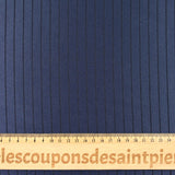 Twill de polyester rayé bleu marine