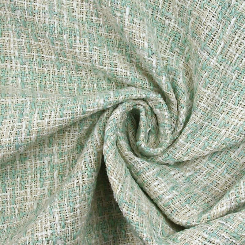 Tweed de polyester lurex Margaret vert d'eau