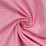 Cotton Vichy 2 mm pink and white