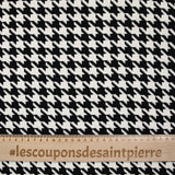 Tweed Wool Chicken y poliéster en blanco y negro