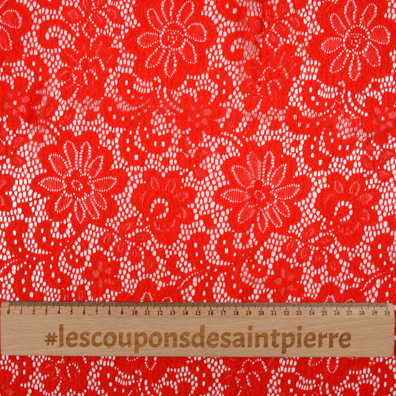 Red nabilah polyester lace