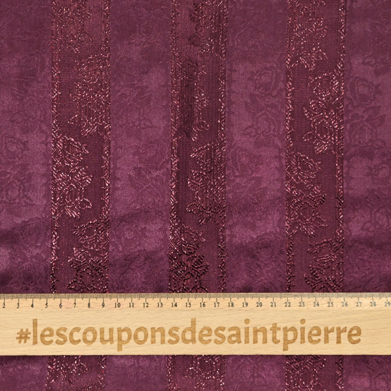 Satin lurex jacquard Lola fond lie de vin