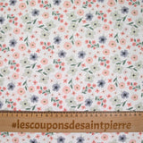 Cotton Printed Love Passion Rose and Water Green