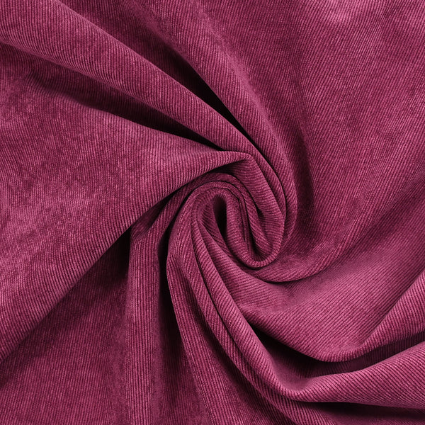 Fine Magenta Côtes Polyester Velvet