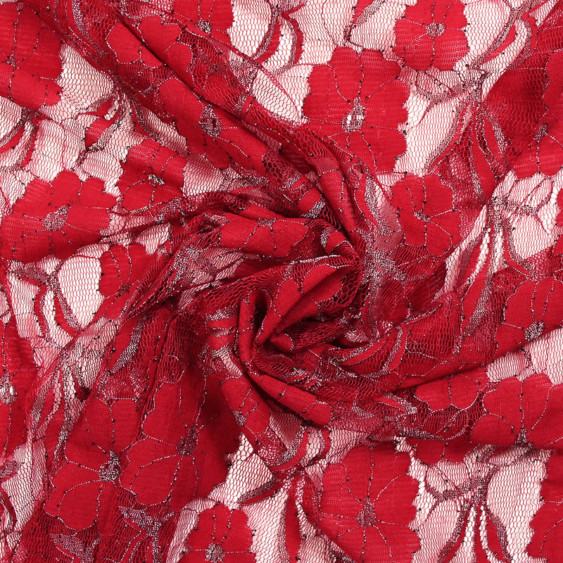 Lurex Camelia Lurex Lace Red Beddling