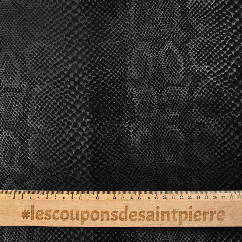 Velours polyester effet serpent fond noir