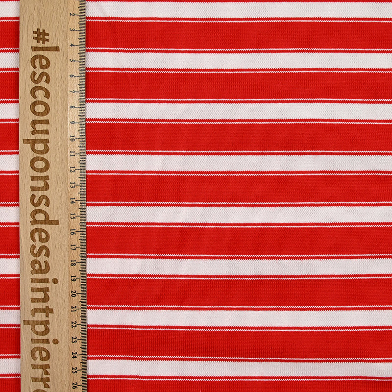 Red and white striped cotton jersey