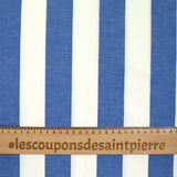 Racing blue and white striped cotton