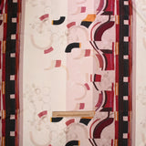 Scuba imprimé art paint rouge et marron fond rose chair