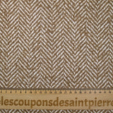 Laine mélangée chevron beige et blanc