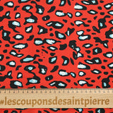 Crêpe satin polyester printed safari red background