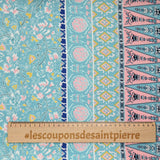 Viscose imprimée en lien avec fond bleu pâle