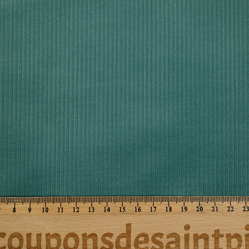 Velours côtelé de coton 1mm bleu sarcelle