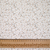 Coton imprimé champêtre beige fond blanc