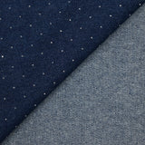 Jean's coton orné de strass fond bleu brut