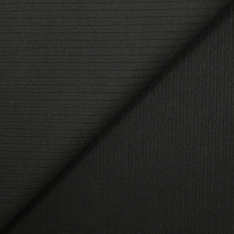 Jersey de polyester côtelé noir