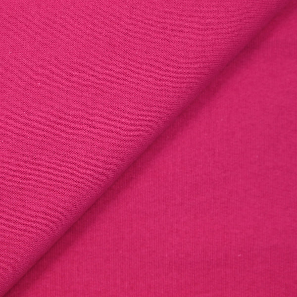 Maille coton unie fuchsia envers éponge