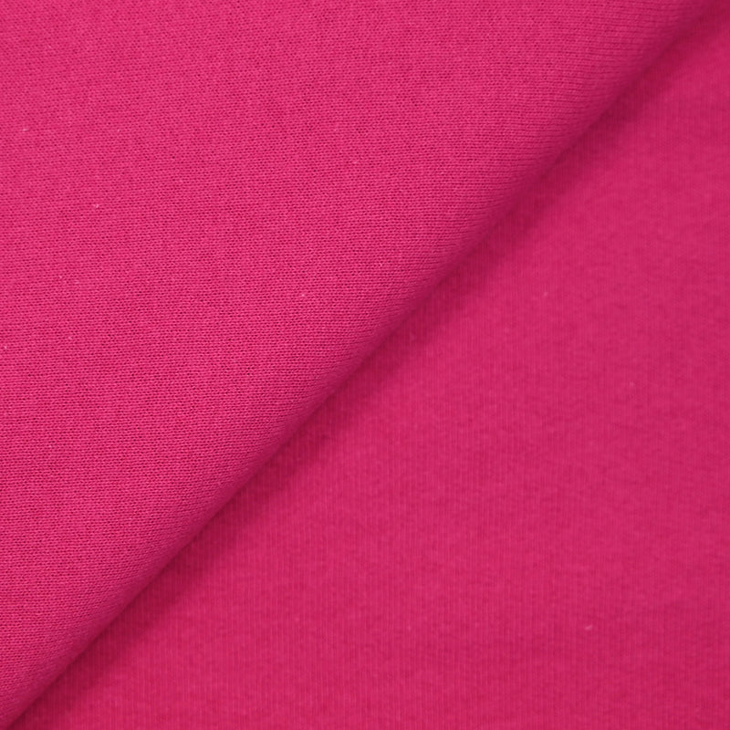 Maille coton unie fuchsia envers éponge