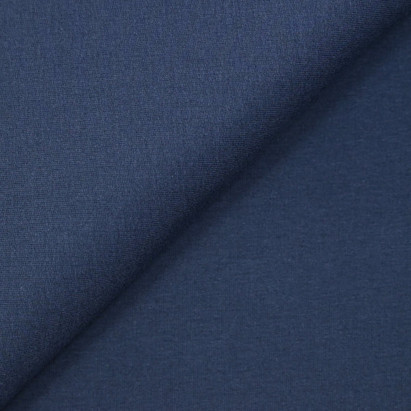 Molleton de coton Bio élasthanne french terry Bleu atlantique