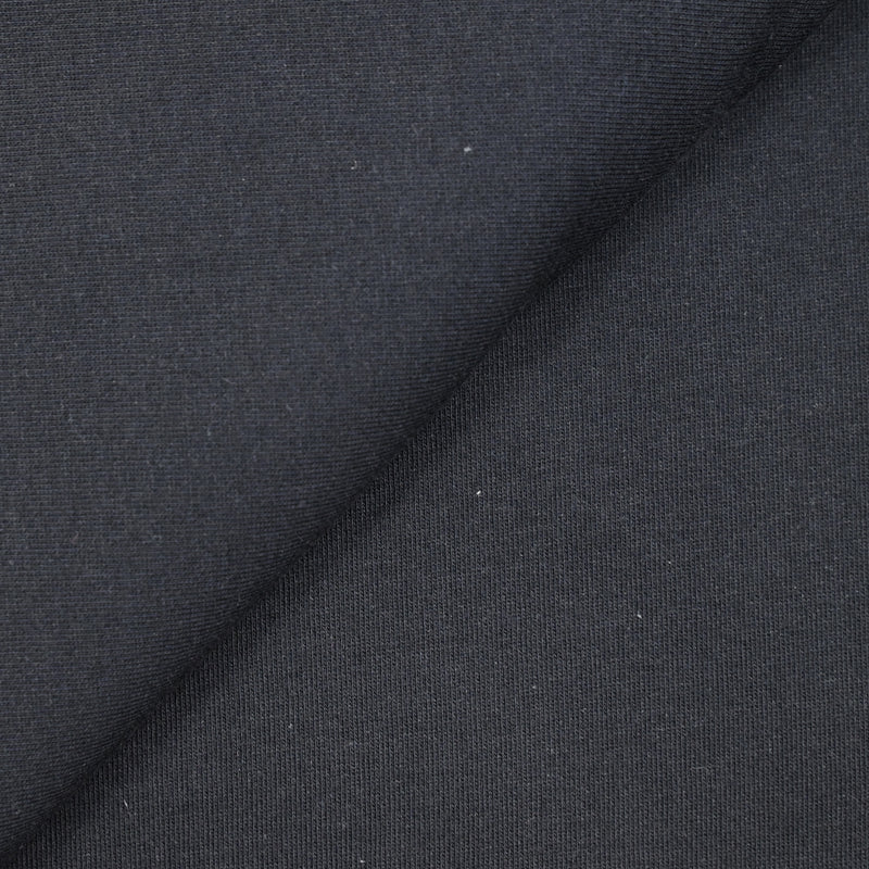 Molleton de coton élasthanne doux bleu nuit intense
