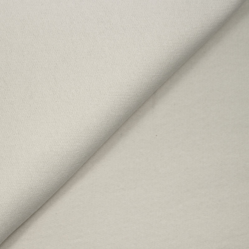 Molleton de coton élasthanne french terry crème