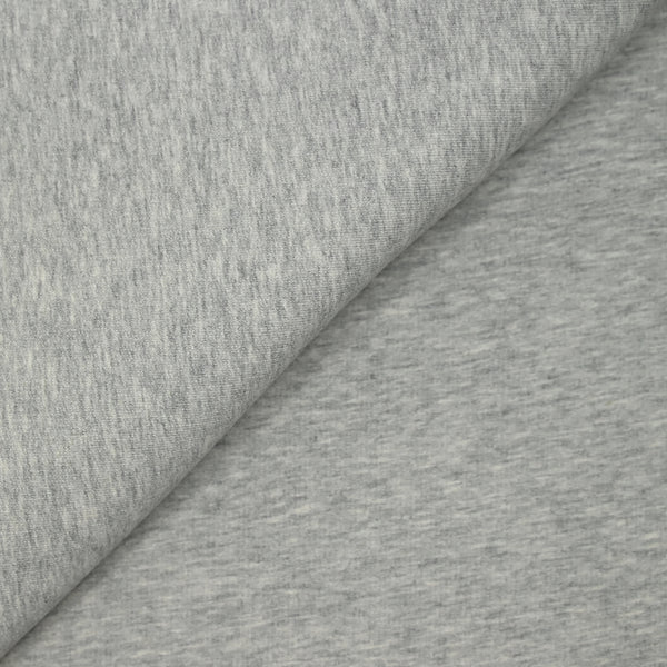 Molleton de coton élasthanne french terry gris galet
