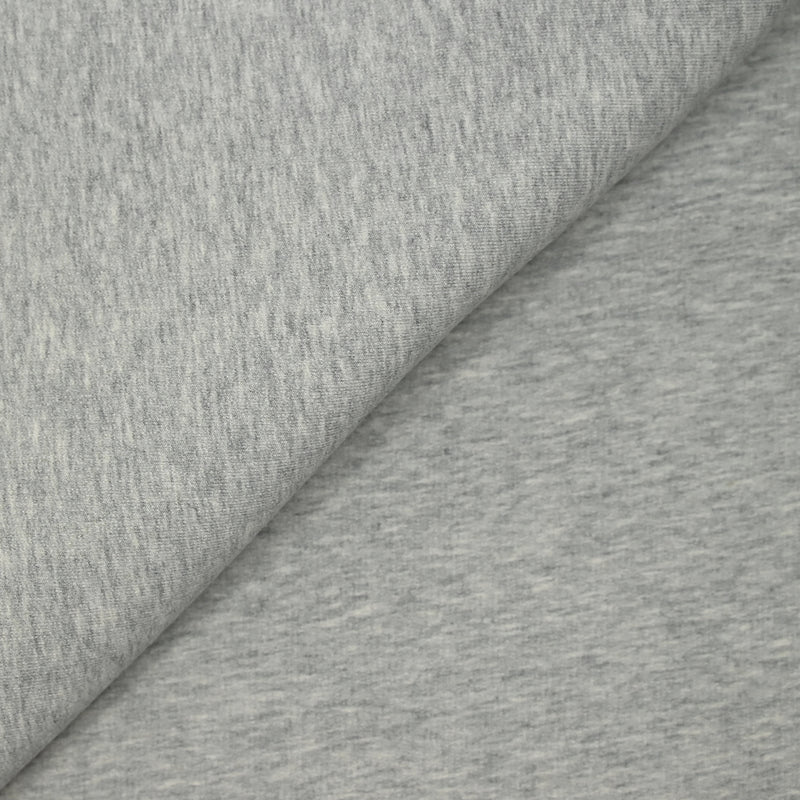 Molleton de coton élasthanne french terry gris galet