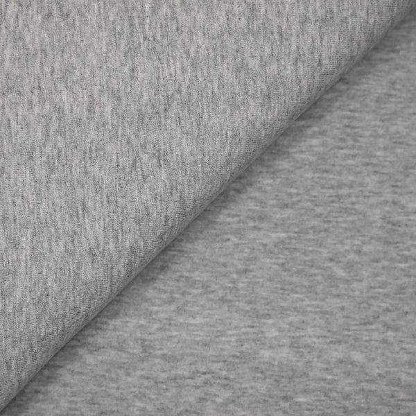 Molleton de coton french terry doux gris chiné