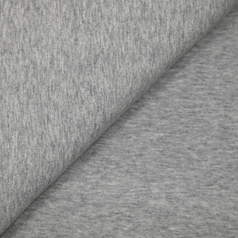 Molleton de coton french terry doux gris chiné
